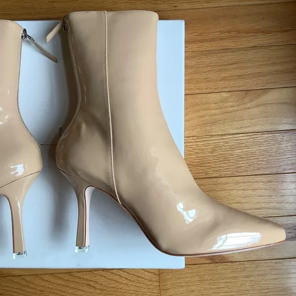 Black Suede Studio Laura Bootie Patent Leather Porcini SZ EU40/US9.5 - Picture 10 of 16